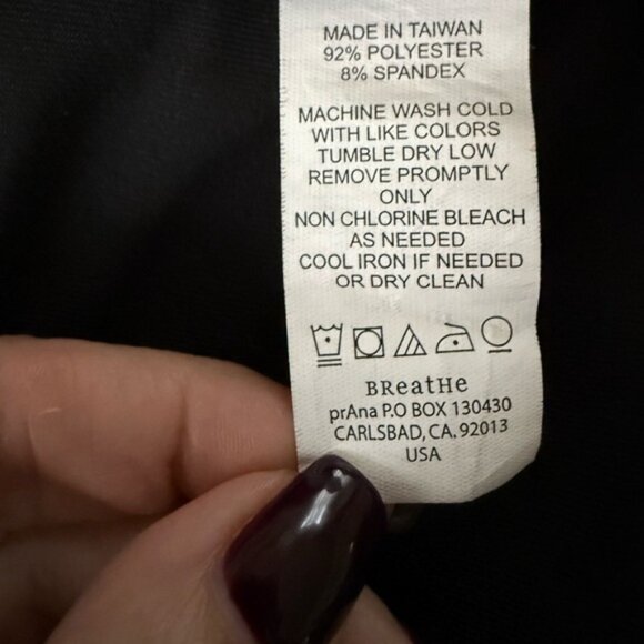 PRANA JACKET COAT BLACK STRETCH ZIP FRONT ACTIVE WEAR POCKETS TIE WAIST SIZE S - Picture 15 of 16